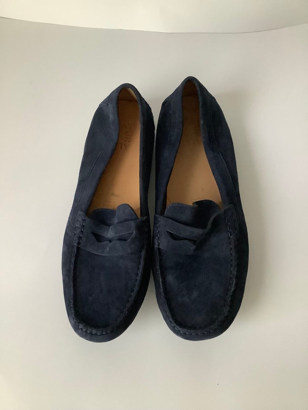 Naturalizer Natasha Suede Leather Penny Loafers Dark Navy Blue Womens Sz 7.5